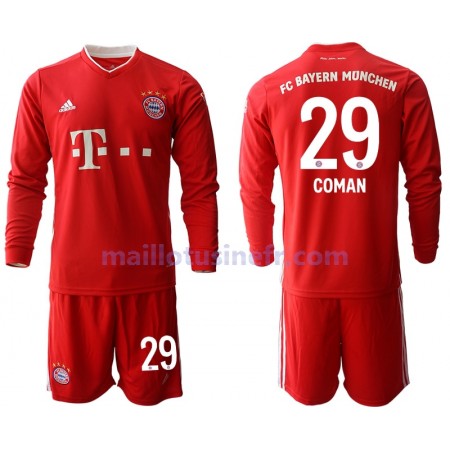Maillot de Foot Bayern Munich Kingsley Coman 29 Domicile 2020-21 Manches Longues - Enfant